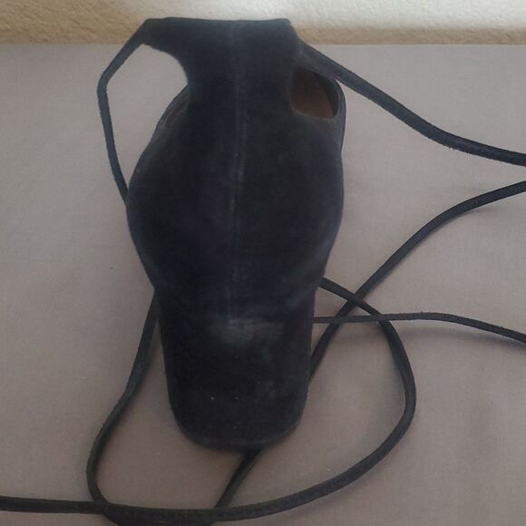 Loeffler Randall Black Suede Ankle Wrap Heels - Quiet Luxury Vibes - Picture 7 of 14